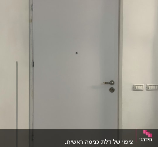 דלת עם מנעול וידית מתכת